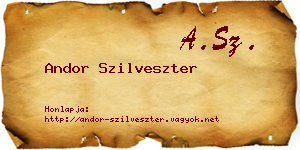 Andor Szilveszter névjegykártya